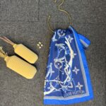 Lv Kemer Desen Pamuk Soft Şal 31230 - Mavi