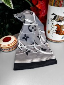 Lv Kemer Desen Pamuk Soft Şal 31230 - Siyah-Antrasit - Görsel 6