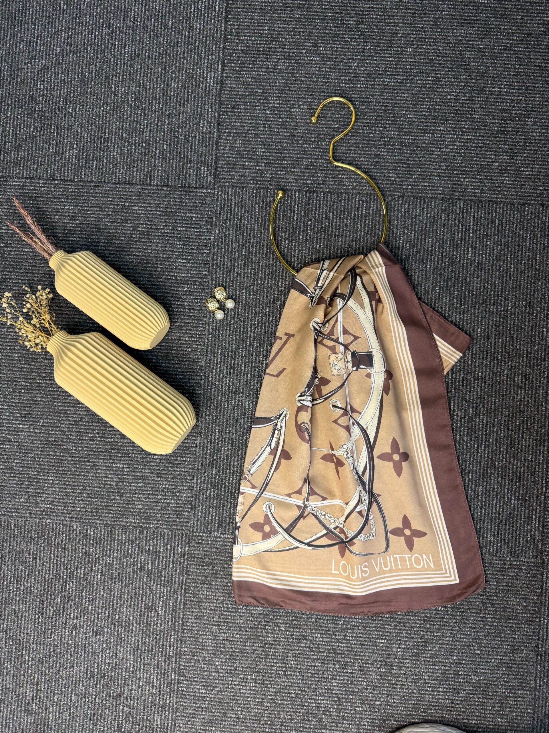 Lv Kemer Desen Pamuk Soft Şal 31230 - Soft Turuncu - Görsel 3