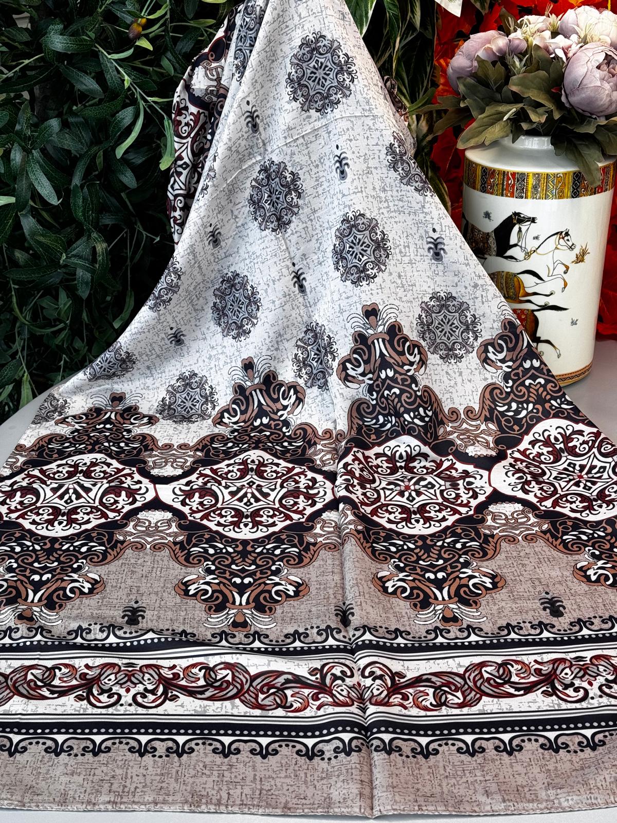 Dalgaların Dansı Naturel Pamuk Şal-443444-Bej