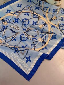 Lv Kemer Desen Pamuk Soft Şal 31230 - Mavi