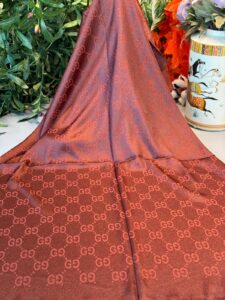 G Desen Pamuk İpeksi Jakar Şal 908204 -  Kiremit