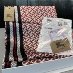 Burberry Çift Taraflı İthal Vual İpel Şal 78631 -  kırmızı-beyaz