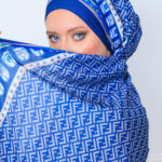 Fendi Monogram Pamuk Soft Şal 64302 - Lacivert