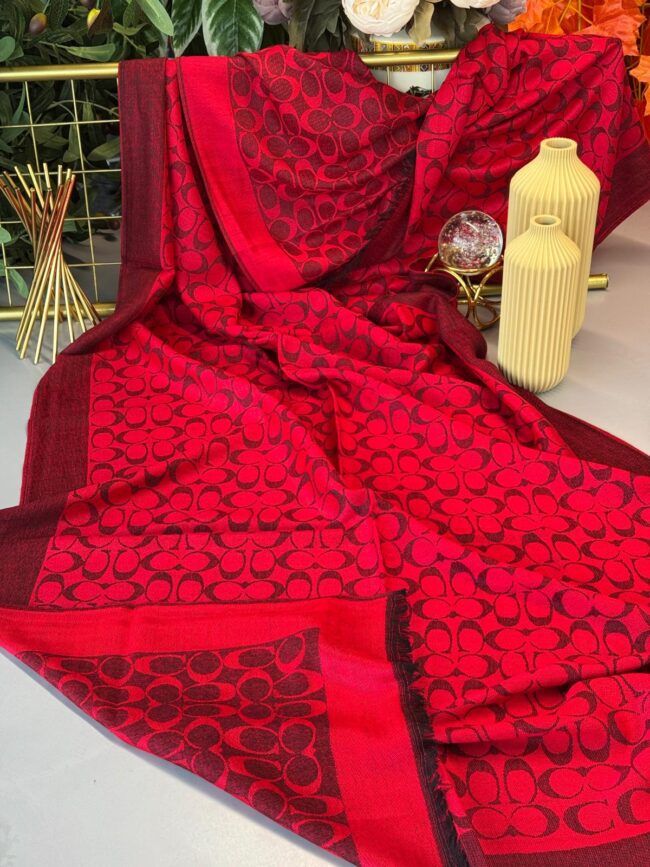 Coach İthal Pamuk Yün İpek - Bordo-Kırmızı