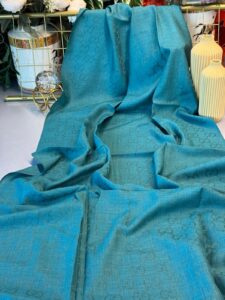 A Kalite İthal Gucci Yun İpek Şal 87452 - Turkuaz