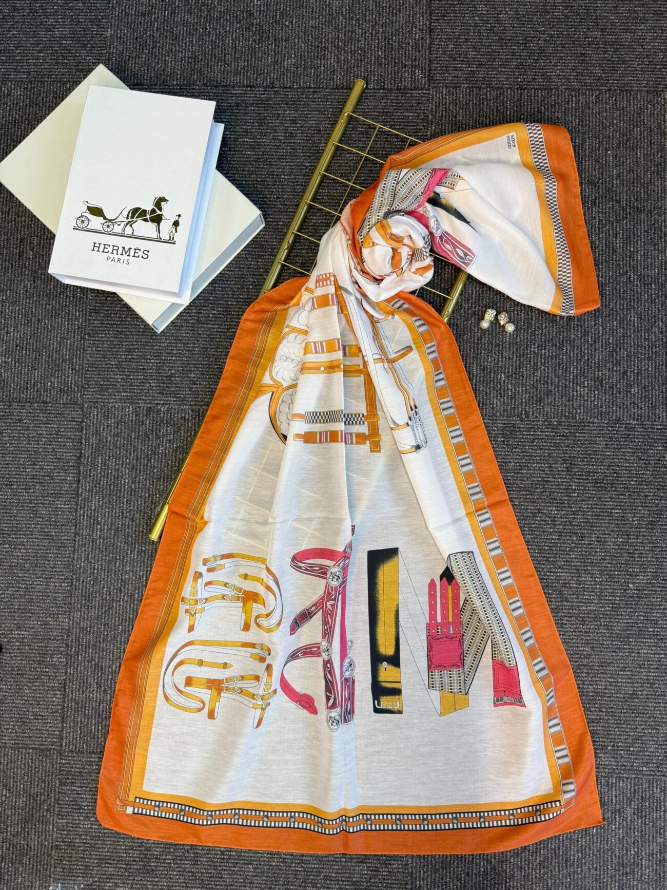 Hermes Pamuk Soft Şal - 32014 Ekru