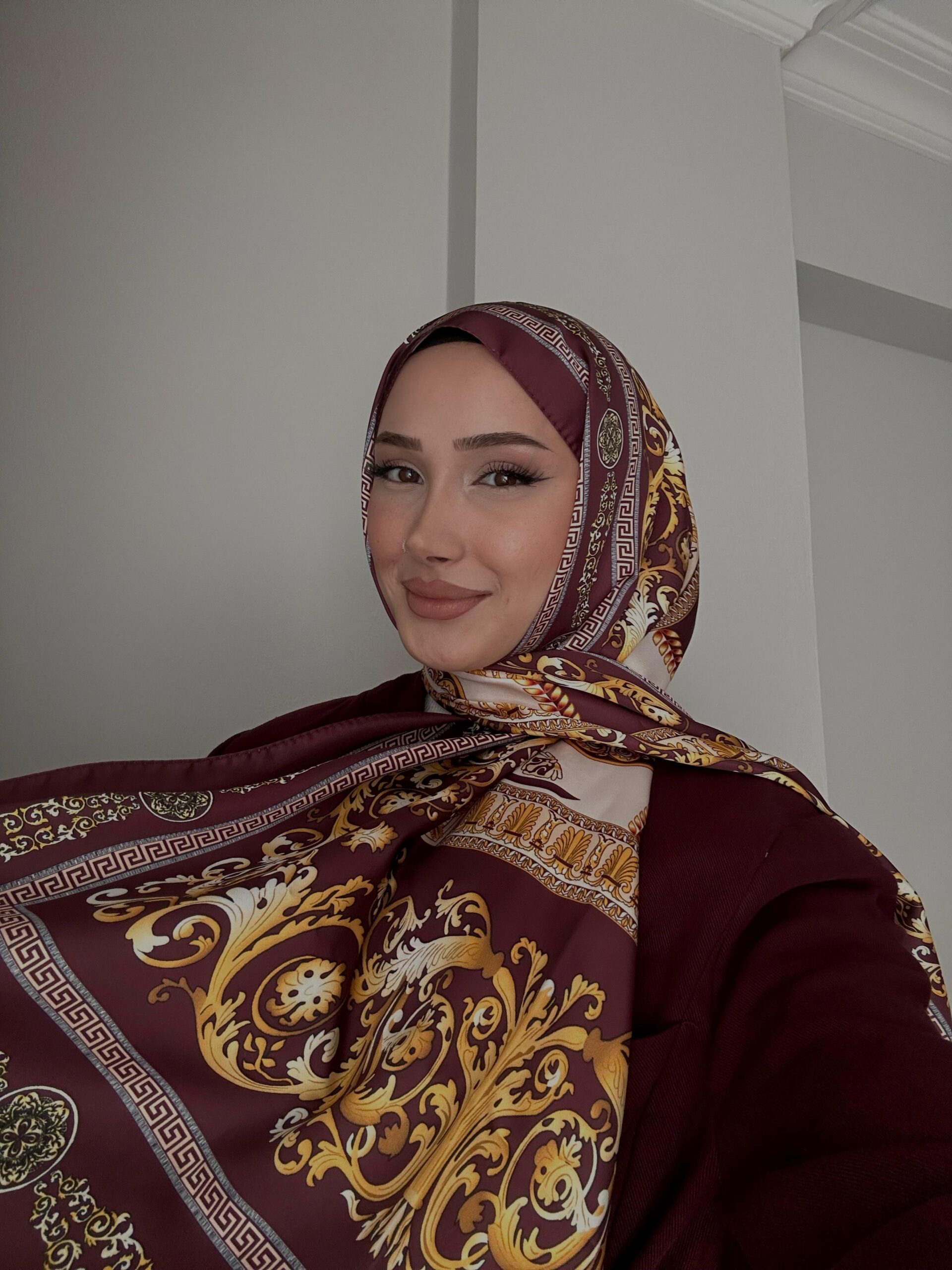 VERSACE VUAL İPEK ŞAL- 344456- MÜRDÜM