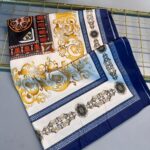 VERSACE VUAL İPEK ŞAL- 344456-  MAVİ