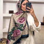 Gucci Twill İpek Şal - Lacivert