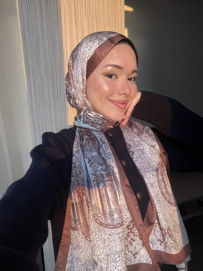 Etro Marka Yeni Sezon İthal Etnik Desen Vual İpek Şal - ACI KAHVE