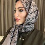 Guess Çift Taraflı Kaşmir İpek Şal- 7860- Haki-Pudra