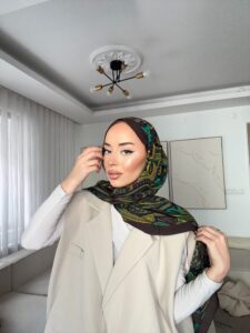 Touch İthal Etnik Desen Pamuk İpek Şal 63458 - ETNİK RENK