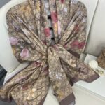 Gucci Çiçek Desen Pamuk Soft Şal 65355 -Kahve-Bej