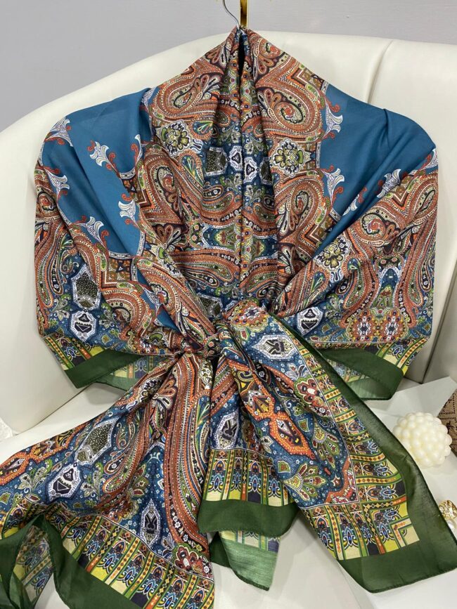 Etnik Desen Pamuk Soft Şal 83926 - Haki