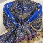 Etnik Desen Pamuk Soft Şal 83926 - İndigo