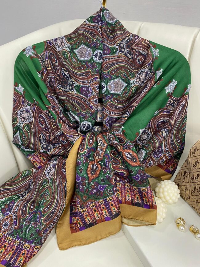 Etnik Desen Pamuk Soft Şal 83926 - Camel