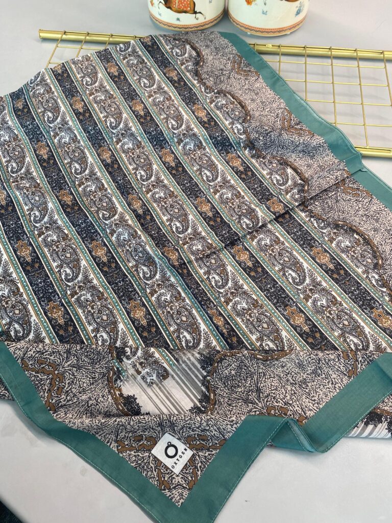 Etro Desen Pamuk İpek Şal 49733 - Nane Yeşili