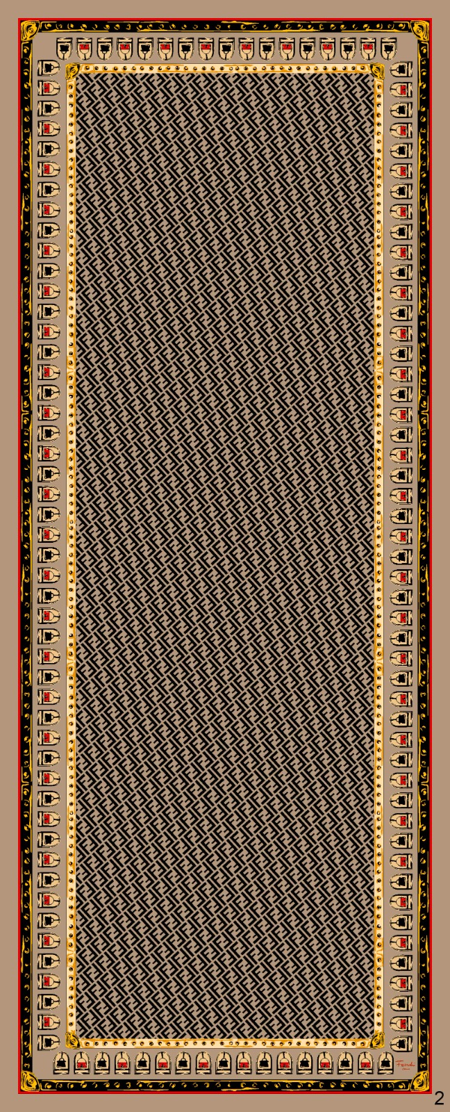 Fendi Monogram Pamuk Soft Şal 64302 - Mocha