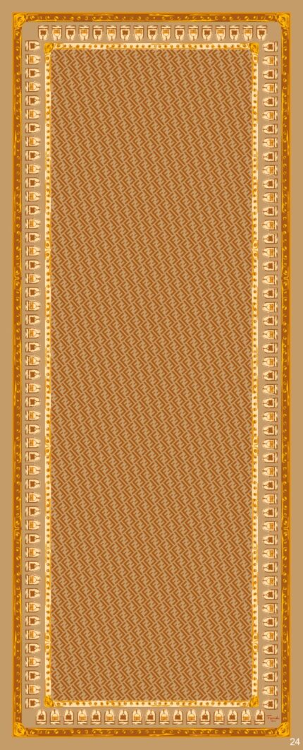 Fendi Monogram Pamuk Soft Şal 64302 - Turuncu