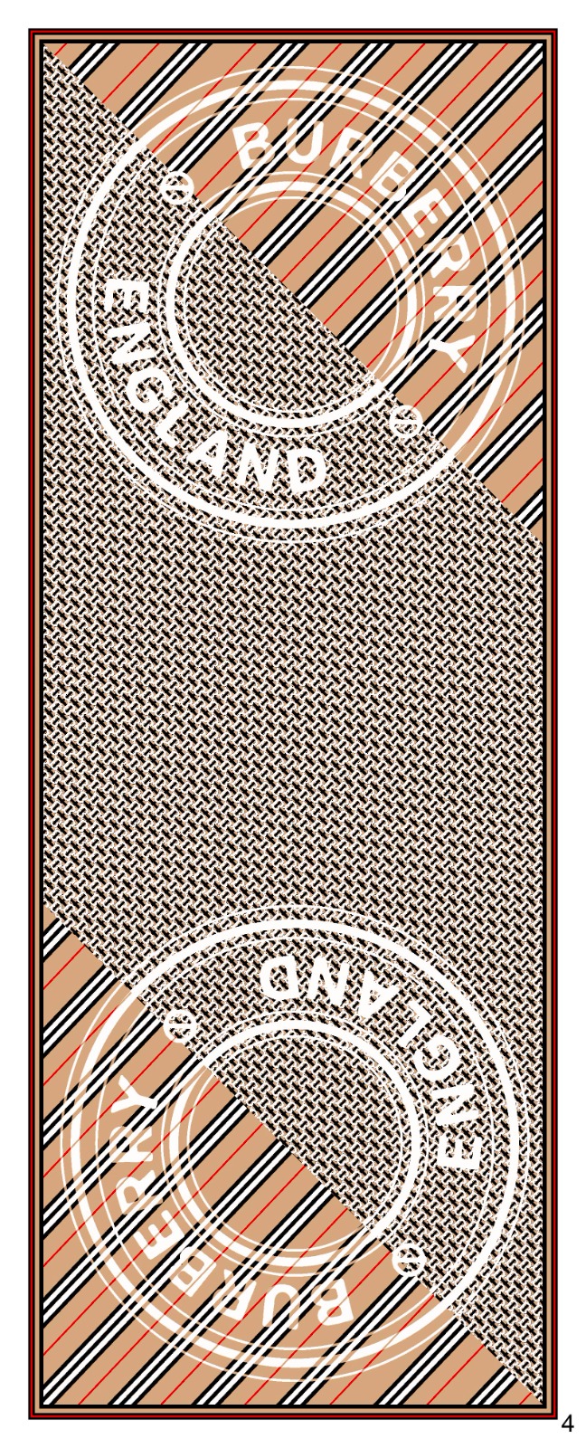 Burberry Monogram Pamuk Soft Şal 64303 - Ekru-Camel