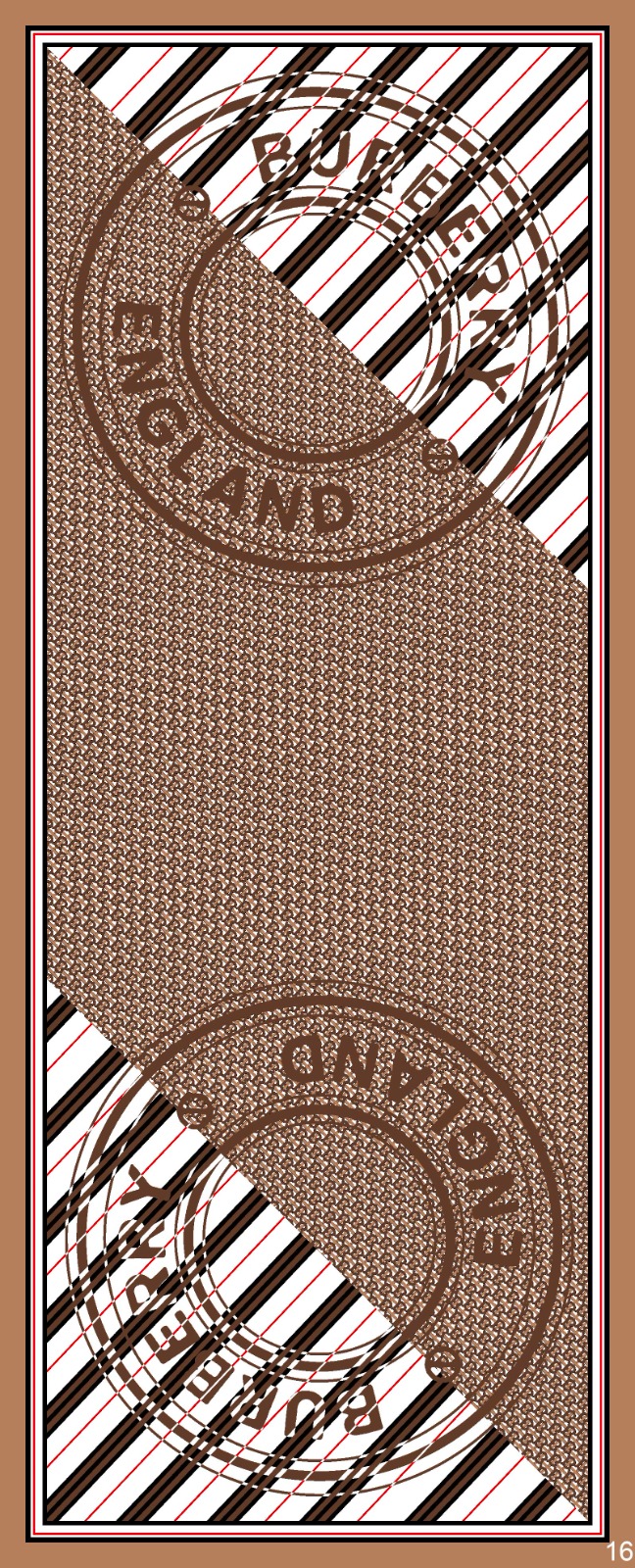 Burberry Monogram Pamuk Soft Şal 64303 - Kahve-Ekru