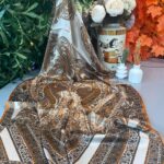 İTHAL ETRO DESEN NEW VUAL İPEK ŞAL-Turuncu