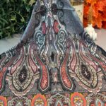 ETRO KAYMAYAN VUAL İPEK ŞAL 025025- Füme