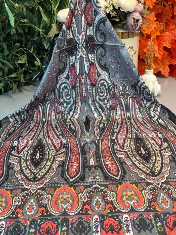 ETRO KAYMAYAN VUAL İPEK ŞAL 025025- Füme