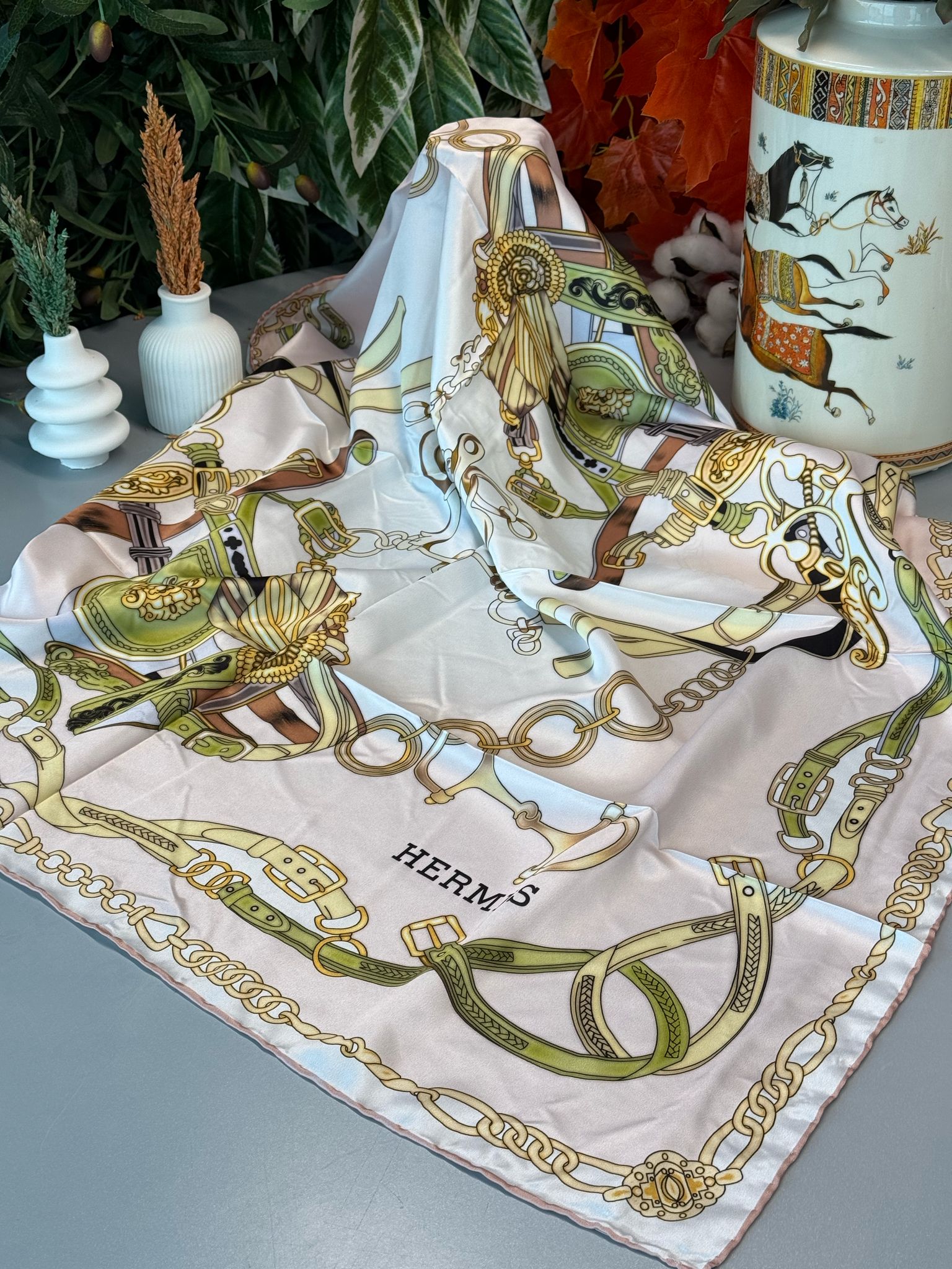 Hermes Twill Eşarp-Bej