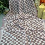 Vakko Monogram Desen Pamuk İpeksi Şal - Pamuk Şekeri