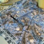 Etro Etnik Desen Pamuk Şal -852085 - MAVİ-GRİ