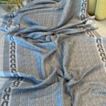 DİOR DESEN PAMUKLU ŞAL- AÇIK GRİ