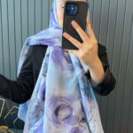 GÜL DESEN PAMUK ŞAL-989734-LAVANTA