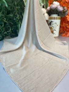 Organic Scarfs Pamuk Kraş Cazz Şal Modeli - AÇIK KARAMEL