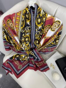 VERSACE VUAL İPEK ŞAL- 344456- BORDO