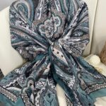 Etro Pamuk İpek Şal -987654 -FÜME MAVİSİ