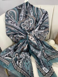 Etro Pamuk İpek Şal -987654 -FÜME MAVİSİ