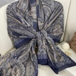 Etro Pamuk İpek Şal 987654- KOYU MAVİ