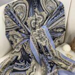 Etro Pamuk İpek Şal 987654- BUZ MAVİSİ