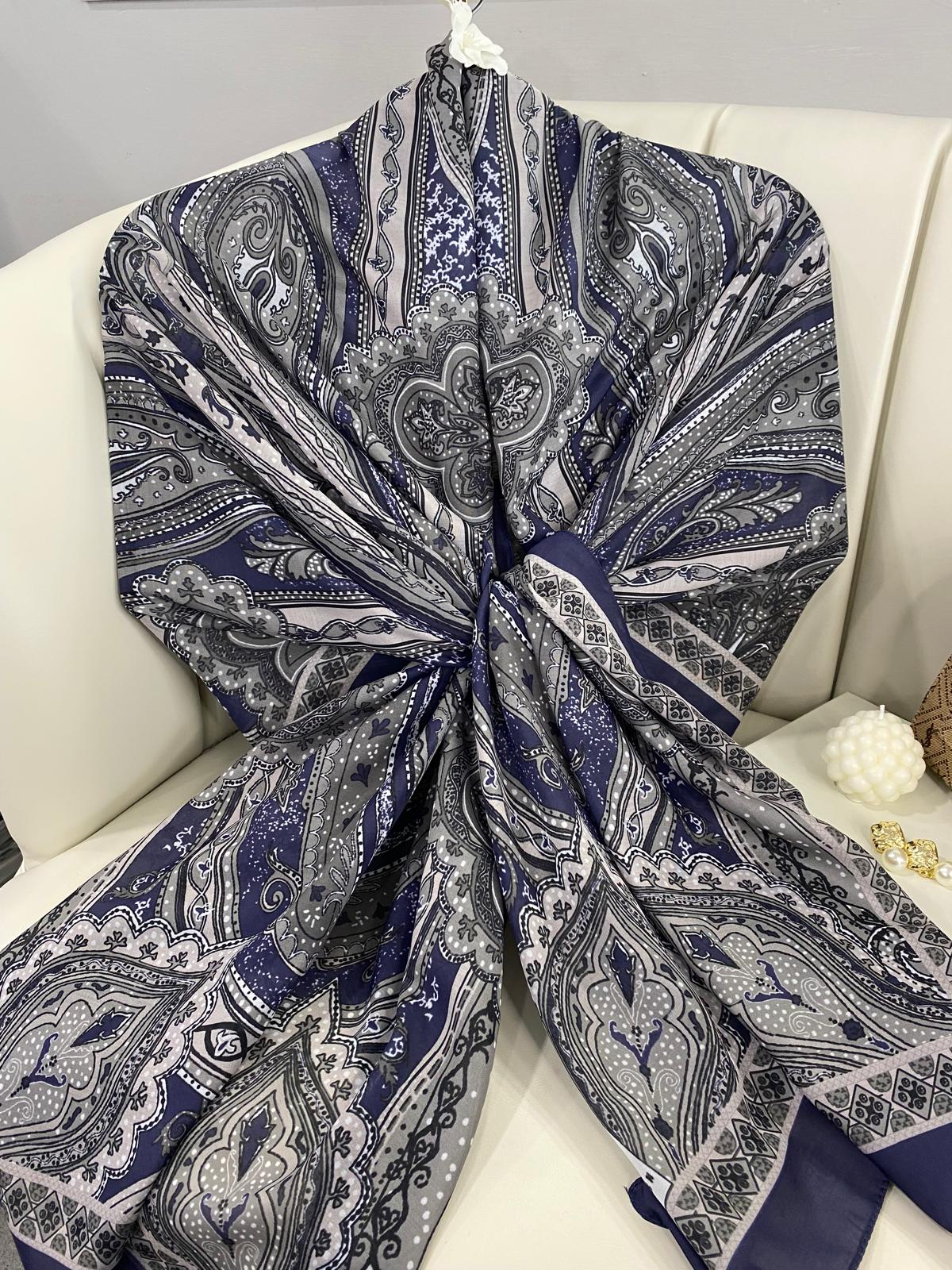 Etro Pamuk İpek Şal 987654- GRİ