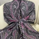 Çini Desen Pamuk İpek Şal 7458- LAVANTA