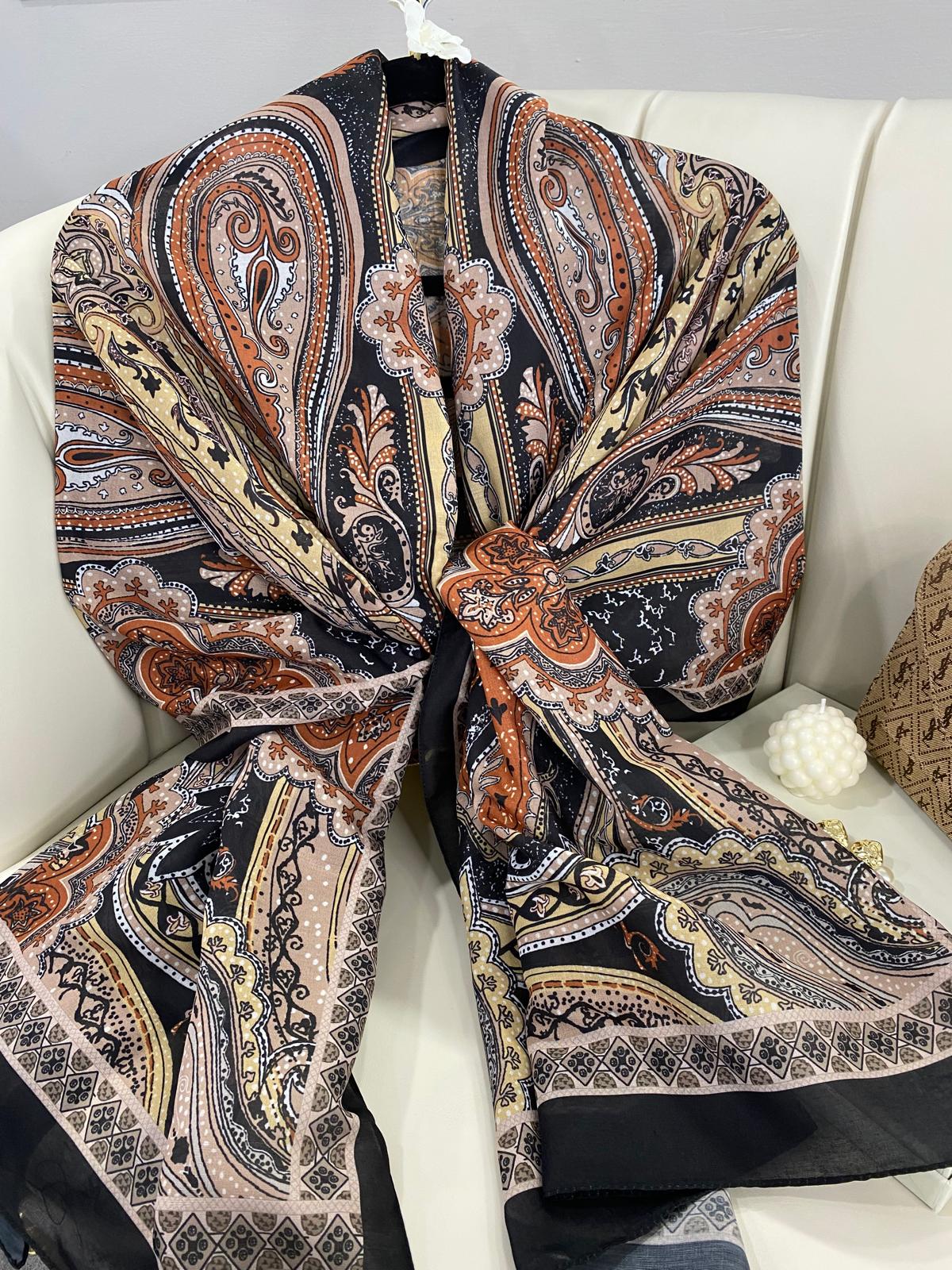 Etro Pamuk İpek Şal 987654-BAL RENGİ