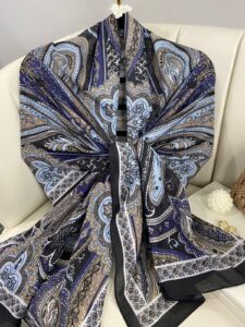 Etro Pamuk İpek Şal -987654 - MAVİ