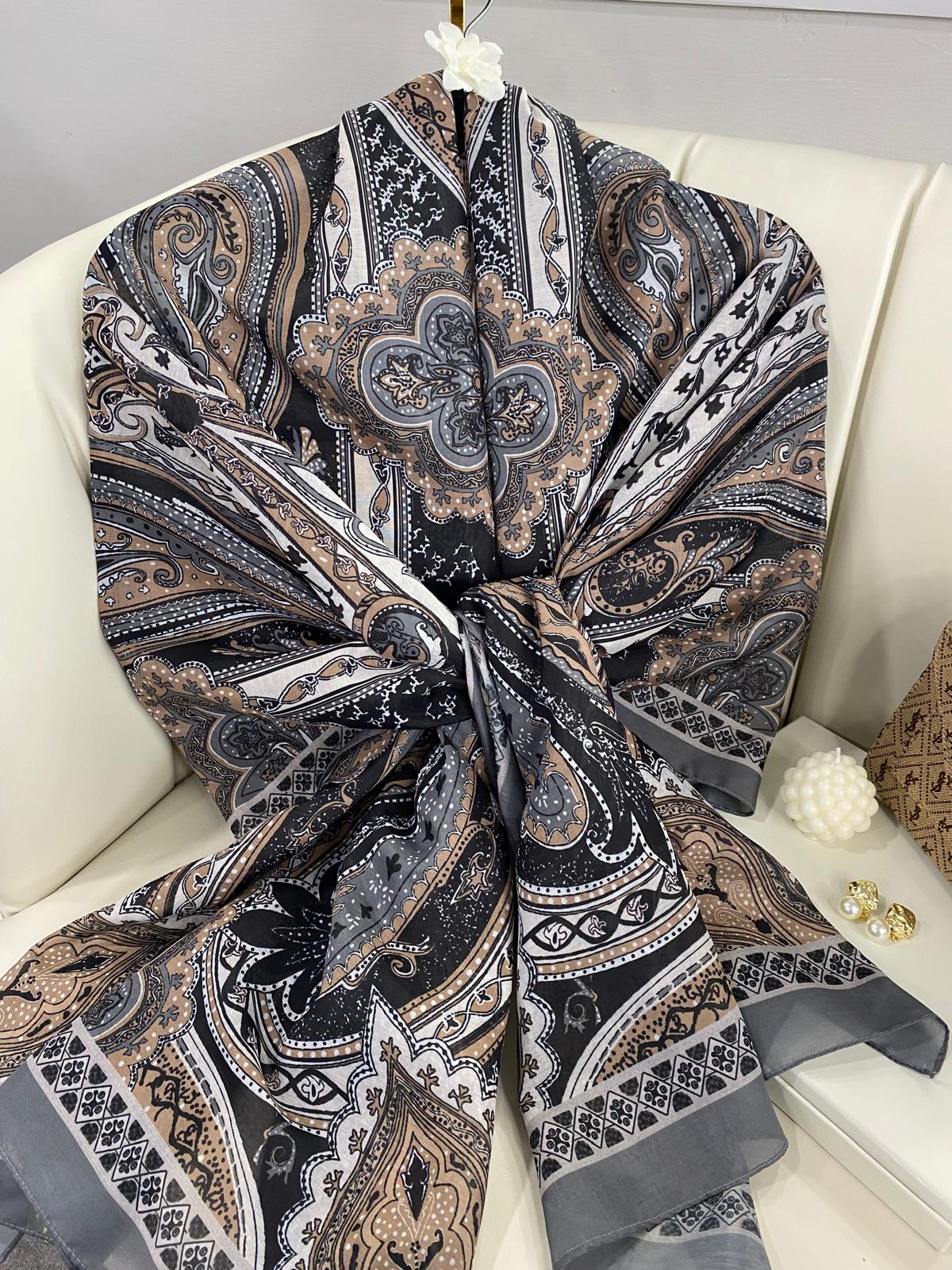 Etro Pamuk İpek Şal 987654- FÜME