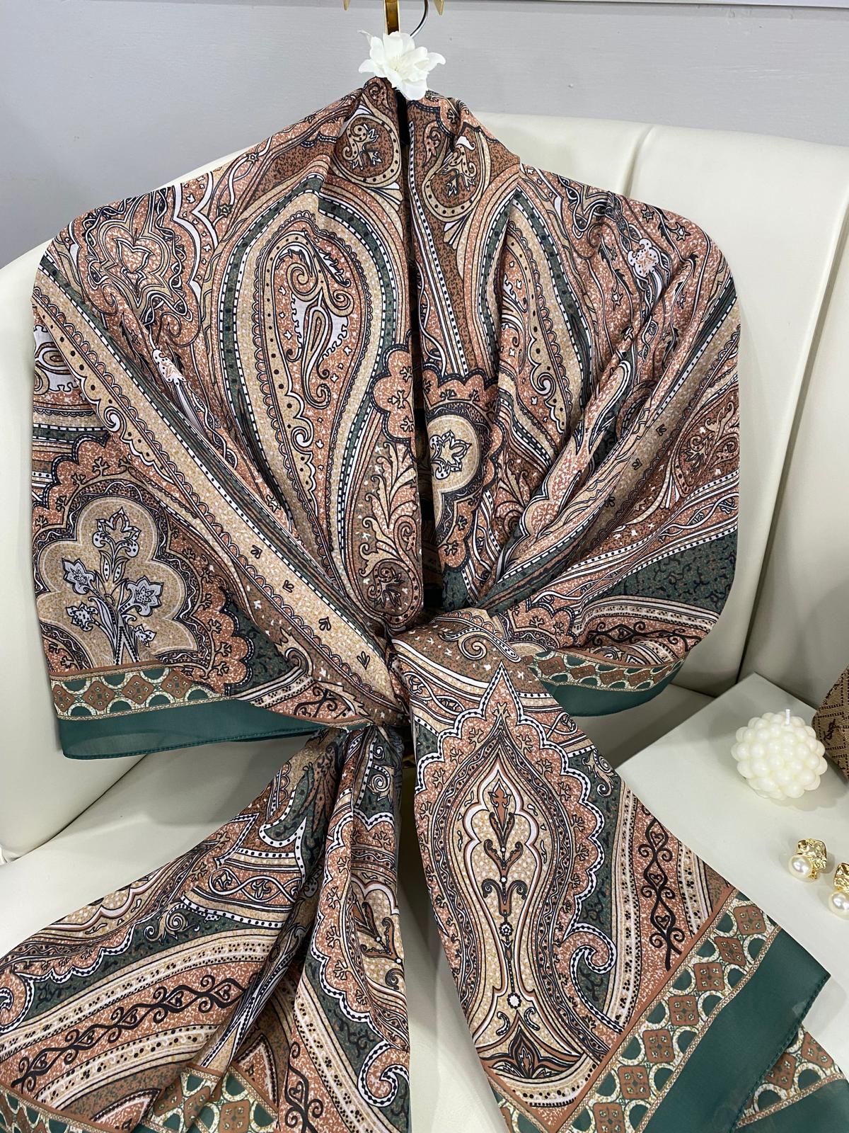 Etro Pamuk İpek Şal 987654- AÇIK YEŞİL