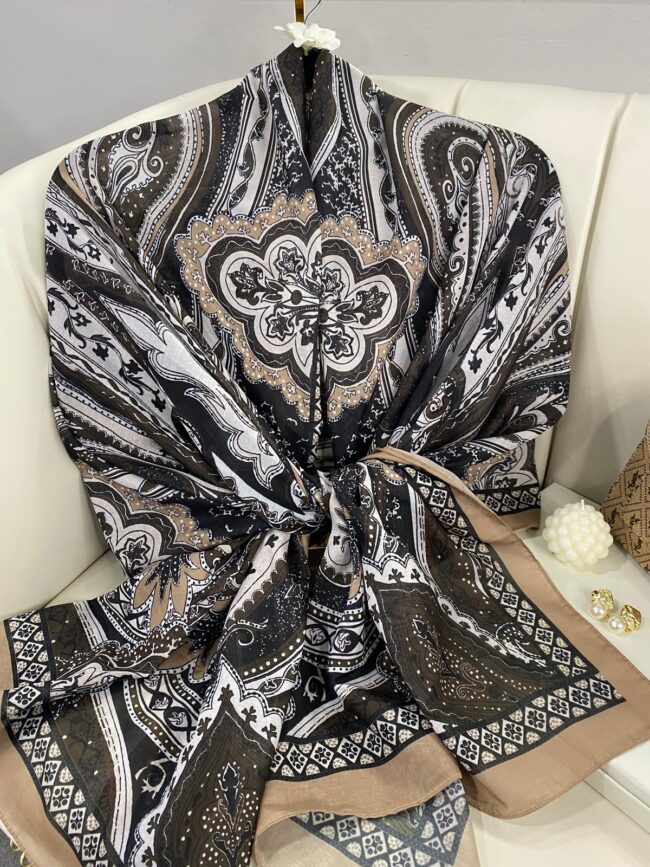 Etro Pamuk İpek Şal 987654- SÜTLÜ KARAMEL