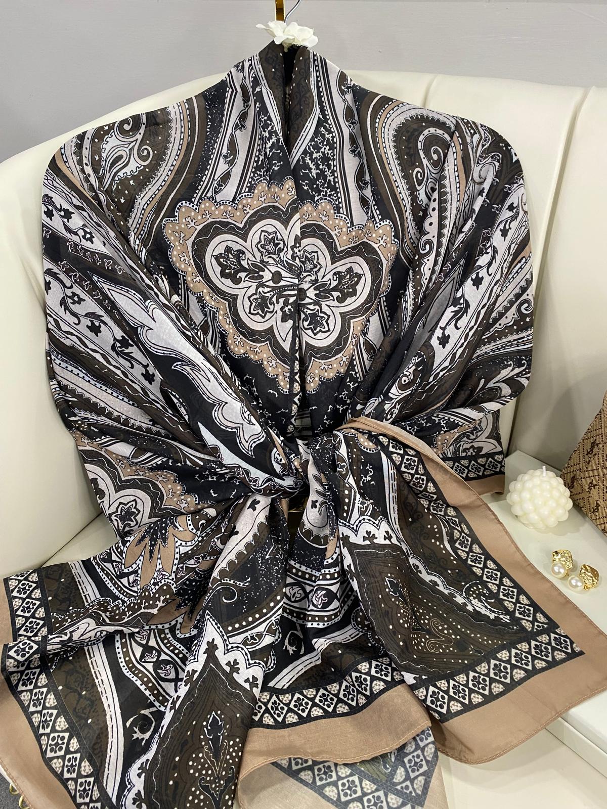 Etro Pamuk İpek Şal 987654- SÜTLÜ KARAMEL