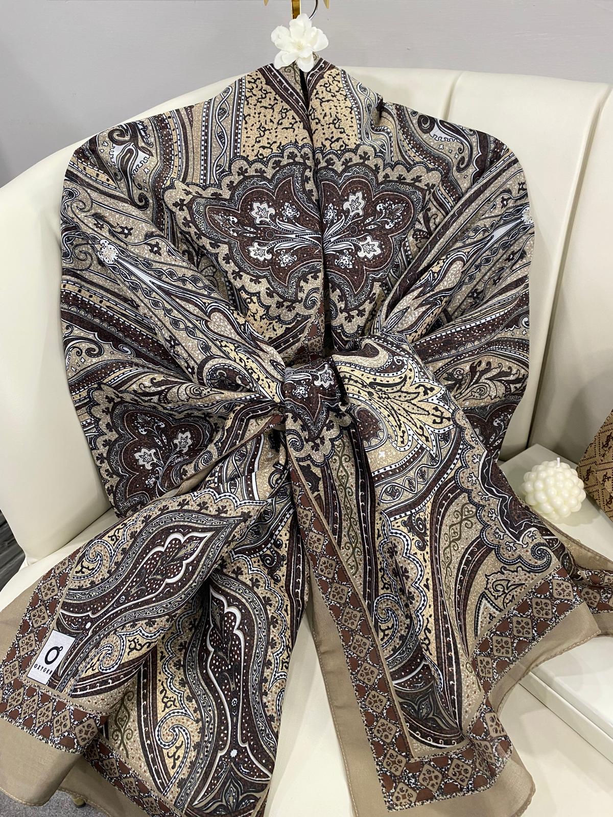 Etro Pamuk İpek Şal 987654- KOYU KREM