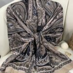 Etro Pamuk İpek Şal 987654- FİL DİŞİ